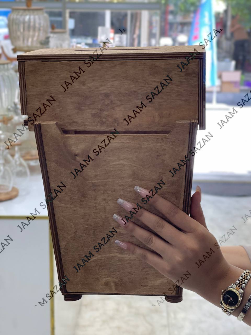 سطل و دستمال چوبی
